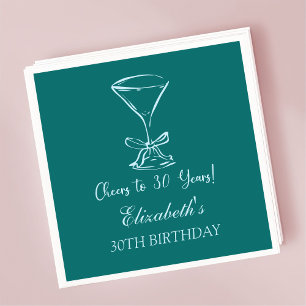 Blue & Green Cheers bis 30 Jahre Geburtstag Napkin Serviette