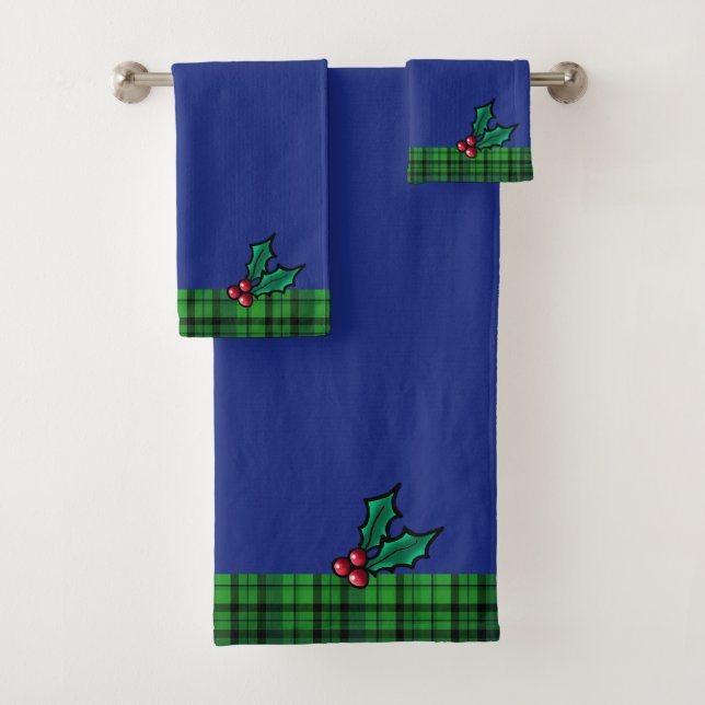 Blue Green Christmas Kariert und Holtuch Set (Insitu)