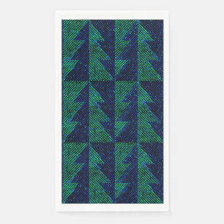 Blue, green Christmas trees. Christmas  Serviette