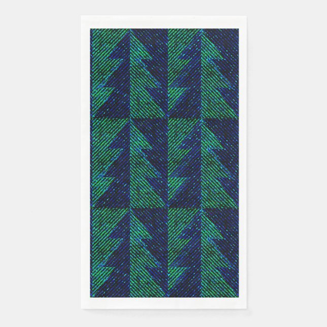 Blue, green Christmas trees. Christmas  Serviette (Vorderseite)