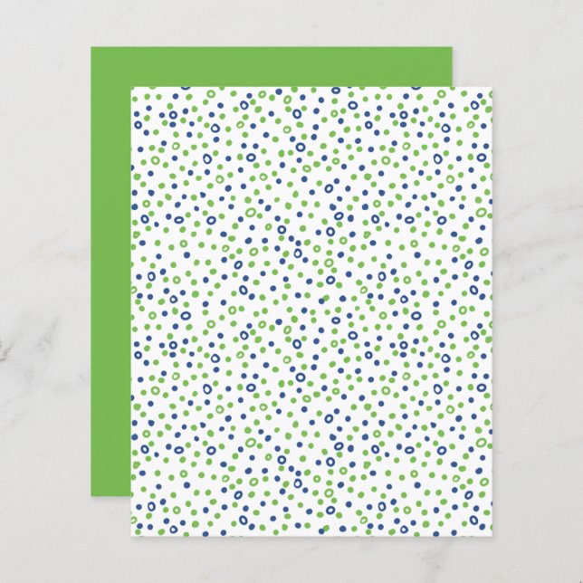 Blue Green Circles Dots Scrapbook Paper (Vorne/Hinten)