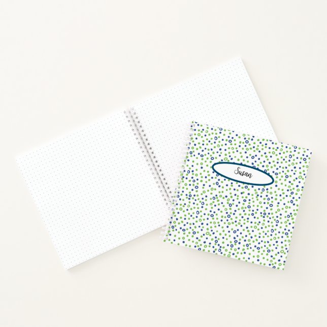 Blue Green Circles Dots Sketchbook Bullet Journal Notizbuch (Innenseite)