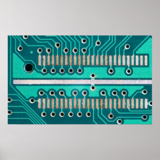 Blue Green Circuit Board - Elektronik Fotografie Poster