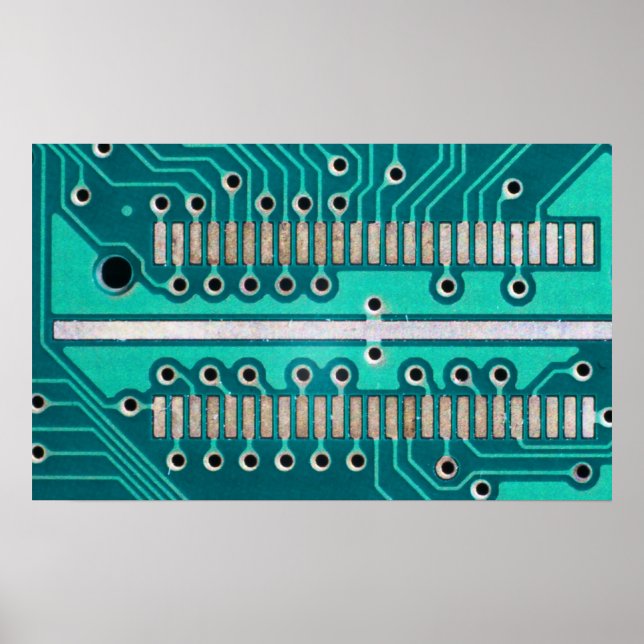 Blue Green Circuit Board - Elektronik Fotografie Poster (Vorne)