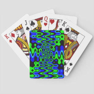 Blue & Green Colorful Psychedelic Spielkarten