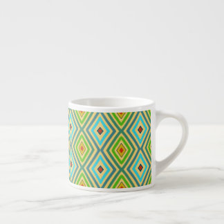 Blue Green Diamond Geometrical Pattern Espressotasse