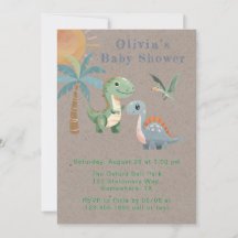 Blue Green Dinosaur Boy Baby Dusche