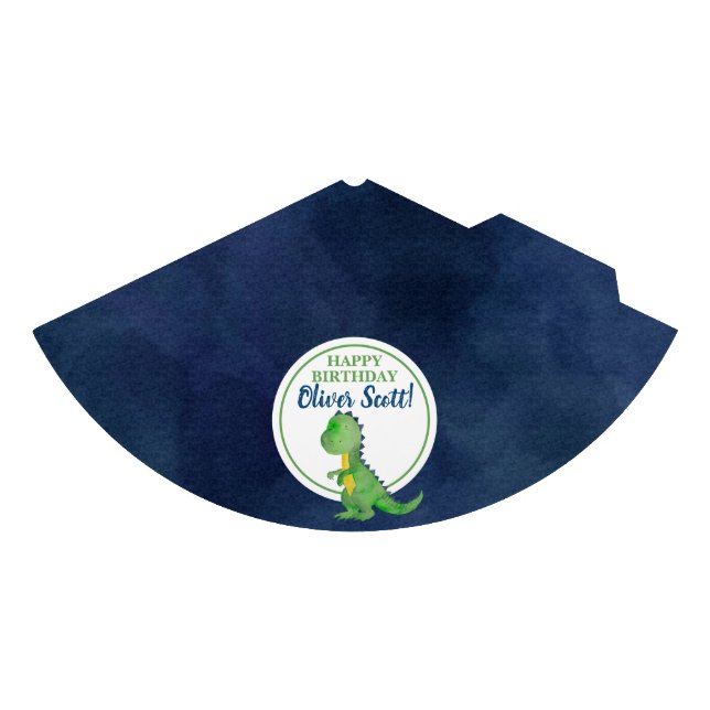 Blue & Green Dinosaur Boy Birthday Partyhütchen (Vorderseite)