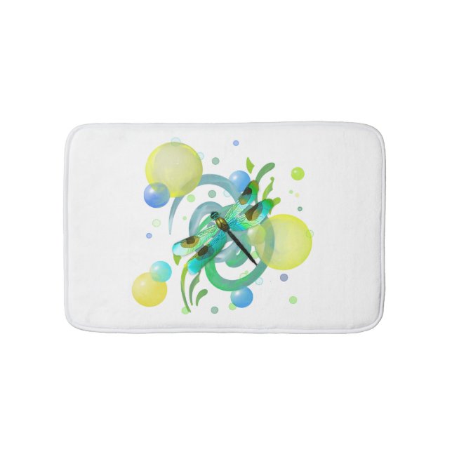 Blue Green Dragonfly Bath Mat Badematte (Vorderseite)