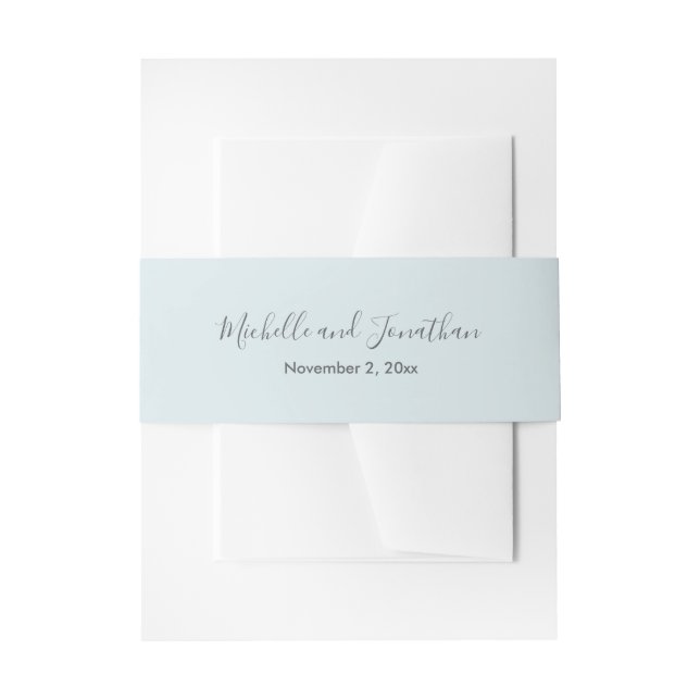 Blue Green Eucalyptus Wedding Invitation Bly Ba Einladungsbanderole (Vorderseite Beispiel)