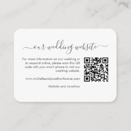 Blue Green Eucalyptus Wedding RSVP Details QR Code Begleitkarte