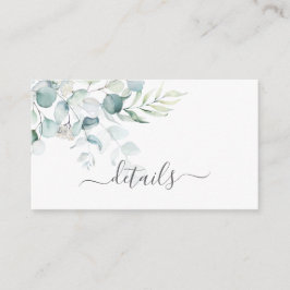 Blue Green Eukalyptus Wedding Card Begleitkarte