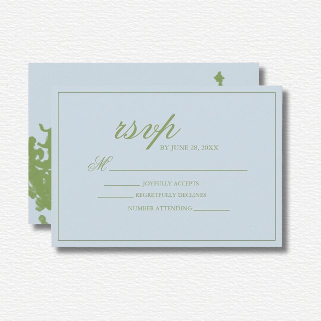 Blue Green Floral Watercolor Wedding  RSVP Karte (Von Creator hochgeladen)