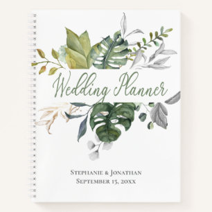 Blue & Green Floral Wedding Planner Notebook Notizbuch