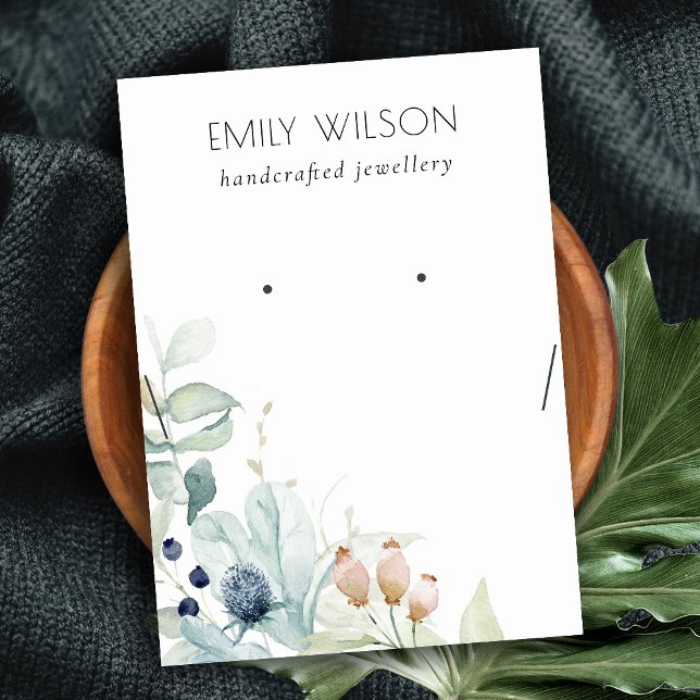 Blue Green Foliage Bunch Oring Necklace Display Visitenkarte (Von Creator hochgeladen)