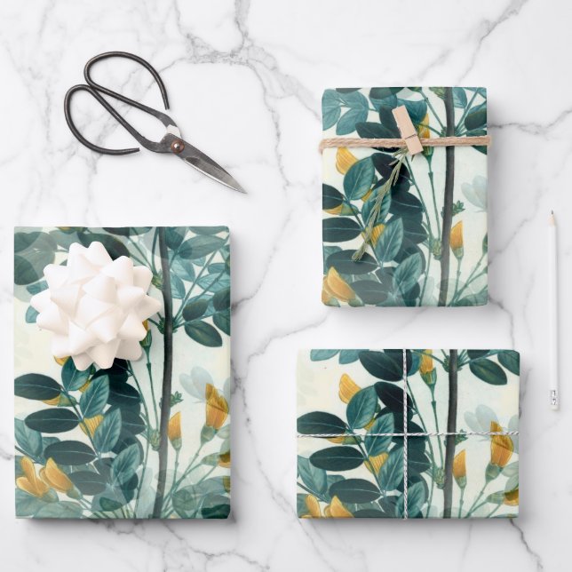 Blue Green Foliage Geschenkpapier Set (Vorderseite)