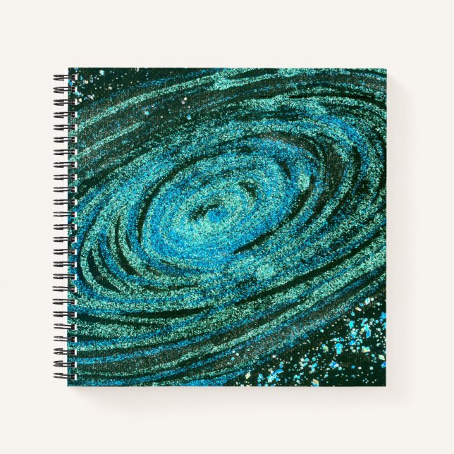 Blue Green Galaxy Notebook Notizbuch (Vorderseite)