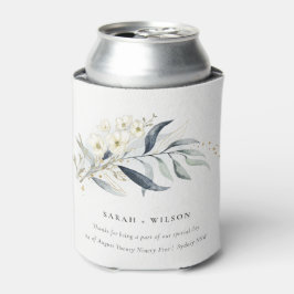 Blue Green Gold Leafy Botanical Floral Wedding Dosenkühler