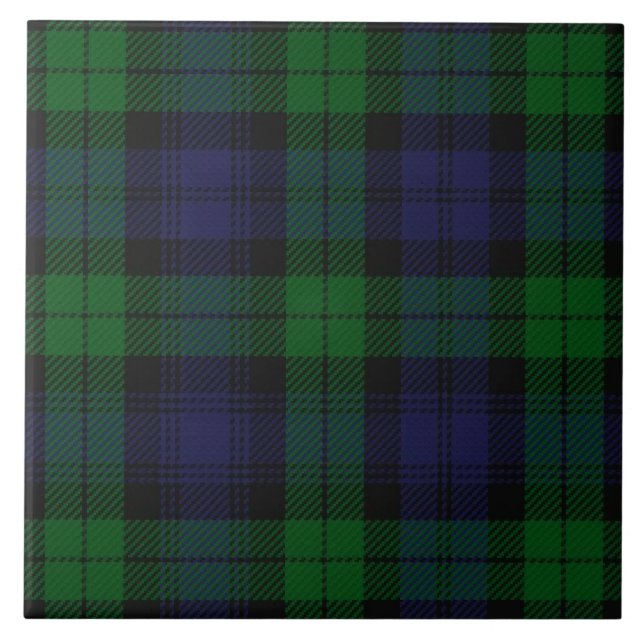 Blue Green Highland Sunderland Tartan Karo Fliese (Vorderseite)