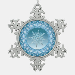  Blue Green Ice Schneeflocken Zinn-Ornament