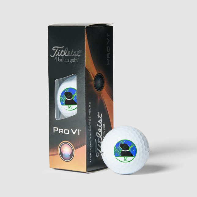 Blue Green Island Black Dog Golf Ball (Verpackung)