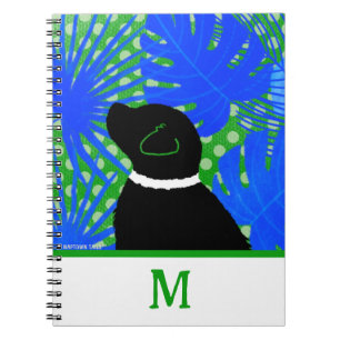 Blue Green Island Black Dog Notebook Notizblock