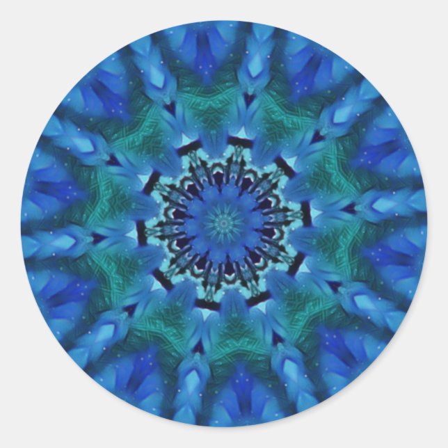 Blue Green Mandala Stickers (Vorderseite)