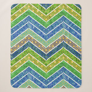 Blue Green Marokcan Lattice Chevrons Sherpadecke