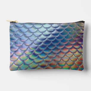 Blue Green Mermaid Fish Scales Holographic Trendy Zubehörtasche