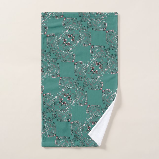 Blue Green mit dem Titel "Danke" Badhandtuch Set (Handtuch)