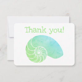 Blue Green Nautilus Flat Danke Karte