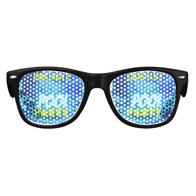 Blue Green Neonglühen Boys Birthday Pool Party Partybrille (Vorderseite)