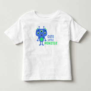 Blue Green Niedlich Little 3-Mit Augen Monster Kid Kleinkind T-shirt