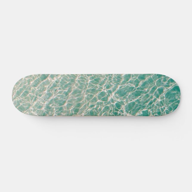 Blue Green Ocean Summer Beach Waves Skateboard (Horizontal)