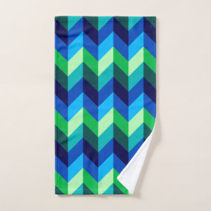 Blue Green Ombre Chevrons Handtuch