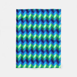 Blue Green Ombre Chevrons Small Fleece Blanket