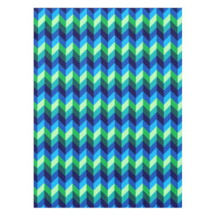 Blue Green Ombre Chevrons Small Tablecloth Tischdecke