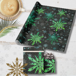 Blue Green Ombre Christmas Wrapping Paper Geschenkpapier