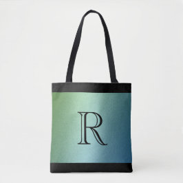 Blue Green Ombre Gradient mit Monogram Tasche