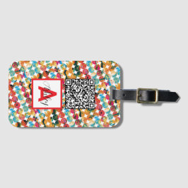 Blue Green Orange Grunge Circle Abstract Modern Gepäckanhänger