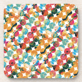 Blue Green Orange Grunge Circle Abstract Modern Getränkeuntersetzer