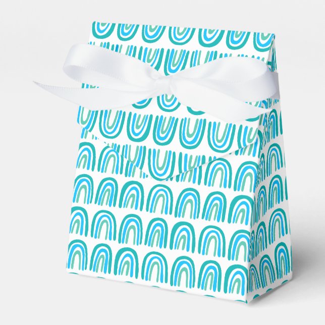 Blue Green Pattern Regenbogen Baby Duschgeschenk Geschenkschachtel (Vorderseite)
