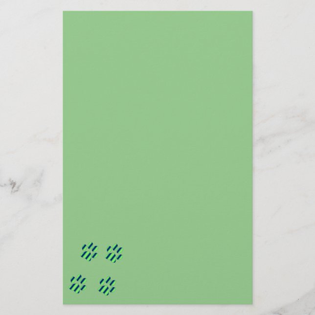 Blue Green Paw Prints Briefpapier (Vorderseite)