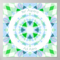 Blue Green Per Aspera Ad Astra Stars Motivierend