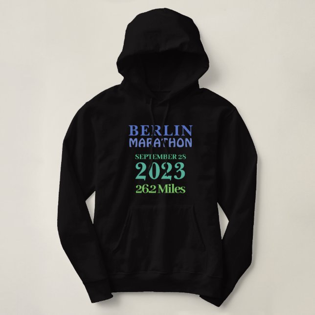 Blue Green Personalisiert Marathon Runner CustomTe Hoodie (Design vorne)