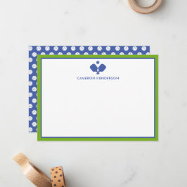 Blue Green Personalisiert Name Fun Pickleball Mitteilungskarte