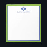 Blue Green Personalisiert Name Fun Pickleball Notizblock<br><div class="desc">Ein super lustiges Notizblock für Pickleball Liebhaber! Designfeatures überquerten Pickleball Paddles und Ihren benutzerdefinierten Text. Fügen Sie einen Namen, ein Monogramm, einen Clubnamen usw. hinzu. Ändern Sie einfach auch die Farben. Macht einen wirklich durchdachten Geburtstag, eine Gastgeberin oder ein Urlaubsgeschenk für Ihren Turnierpartner, Coach oder jeden, der in Liebe mit...</div>