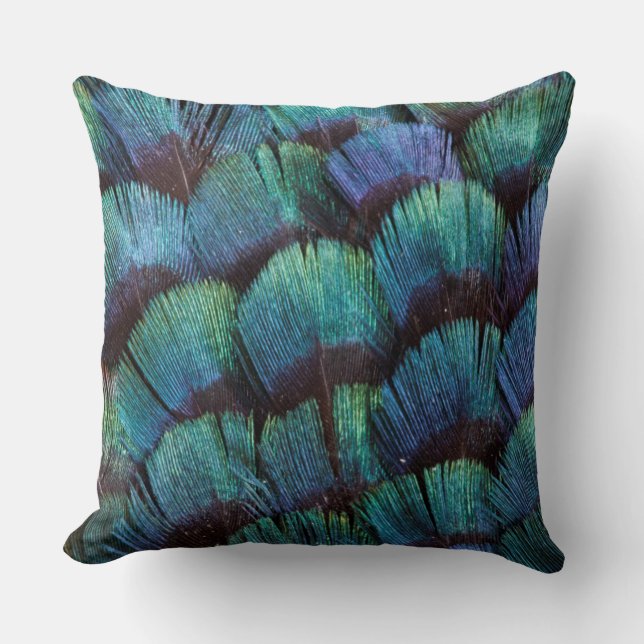 Blue-green pheasant feather design kissen (Vorderseite)