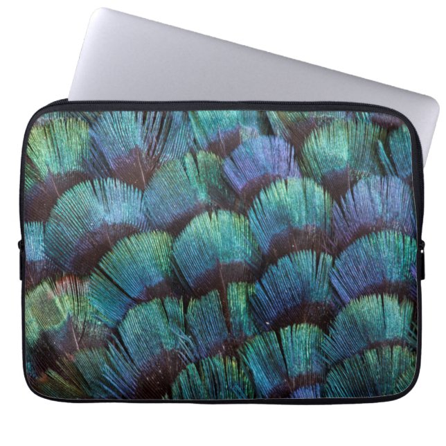 Blue-green pheasant feather design laptopschutzhülle (Vorderseite)