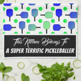 Blue & Green Pickleball Paddle Green Pickleballs Geschirrtuch